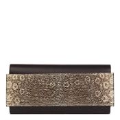 Hermès Bleu Indigo Evergrain Leather & Natural Lez Lisse Lizard Portefeuille Passant Long