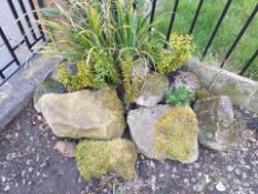 Stone rockery feature