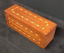 Antique inlaid narrow Jewellery Box.