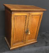 Antique Edwardian inlaid mahogany smokers cabinet.