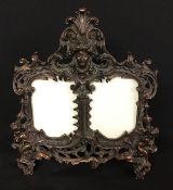 Antique metal double portrait frame.