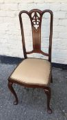 Antique Edwardian inlaid salon chair.