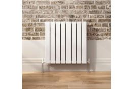 PALLET TO CONTAIN 6 X NEW & BOXED 600x600mm Gloss White Double Flat Panel Horizontal Radiator -...