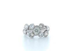18ct White Gold Claw Set Semi Eternity Diamond Ring 2.16 Carats