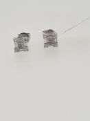 18ct white gold hallmarked diamond stud earrings