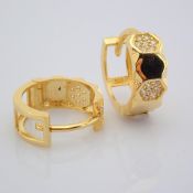 0.4 In (1 cm) Swarovski Zirconia Earring. In 14K Yellow Gold