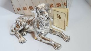 Silver Plated Labrador Dog Ornament. Vivien C