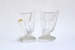 Vintage Pair Of Lalique Swallows