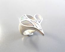 Mother of pearl silver ring