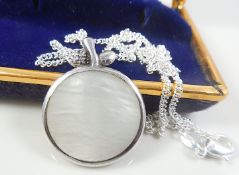 Silver necjkalce with mother of pearl pendant