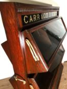 Antique Scare Original Mahogany Shop Carr's British biscuit cracker Display cabinet stand and Tins