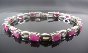 Silver bracelet with Ruby