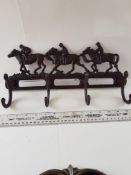 Metal Racehorses Coat Hooks