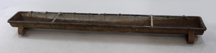 Vintage 6ft Long Galvanised Trough Feeder Planter