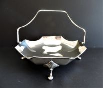 Vintage Art Deco Silver Basket for Cake/Croissants/Bread