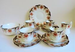 Vintage Art Deco Wellington Bone China Tea Set for 4