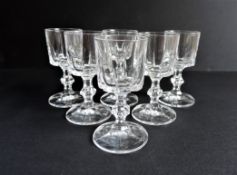 Set of 6 Val Saint Lambert Crystal Sherry/Aperitif Glasses