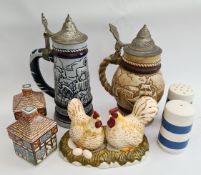 Vintage Parcel of Novelty Salt & Pepper Pots & Steins