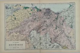 Antique Map The Environs of Edinburgh 1899 G. W Bacon & Co.