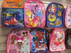 40Pcs Assorted Kids Design Character Backpacks ,From A Mix Of Disney , Marvel , F
