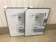 2 Nielsen Pearl Plexiglass Aluminium Poster Frames 59cm x 84cm A1 (C2)