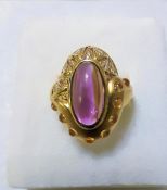 18Ct Yellow Gold Amethyst, Citrine & Diamond Ring