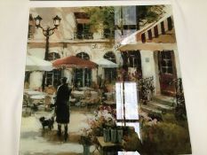 A Charming Wall Art Glass Print Of French Scene