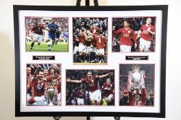 Man Utd Triple Signed Photo Presentation