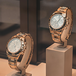 Christmas Sale of Luxury Watches I Featuring a Cartier Ballon Bleu 36 WJBB0005 / 3003 Ladies Rose Gold Diamond Watch.