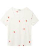 Women's scotch and soda born to love casual v-neck t-shirt in white uk l rrp £50