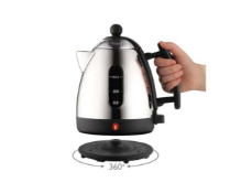 Dualit 1l jug cordless kettle stainless steel / black EU plug w/ free UK adaptor rrp £70