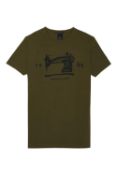 Scotch & soda logo t-shirt green uk l rrp £50