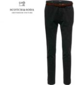 Men's scotch and soda stuart smart / casual skinny navy chinos uk 30/32 rrp £95