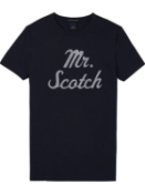 Men's scotch & soda smart casual midnight crew neck tee with logo uk l rrp £50