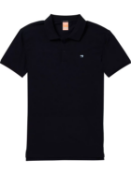 Scotch & soda classic pique men's cotton night blue smart casual polo shirt uk xl rrp £70