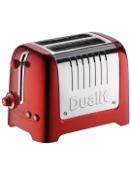 Dualit 2 slot lite toaster wide slot red eu plug with free uk adapter rrp £75