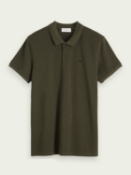 Olive green scotch & soda short sleeved pique polo shirt uk l rrp £70