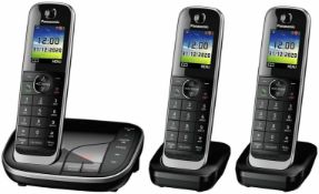 Panasonic 3 set cordless house phone answer machine call blocker trio set rrp £150