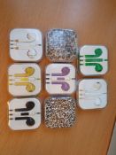 8 x mix styles high quality earphones with volume control and mic rrp£40