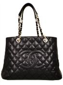 Chanel - Quilted Caviar Leather Grand Shopper Shoulder Bag