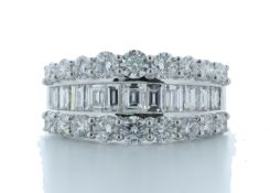 18ct White Gold Channel Set Semi Eternity Diamond Ring 2.54 Carats