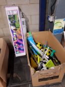 A Qty Of Mixed Toys To Inc Sportspower Single Swing, Footballs, Cones & Light Swords