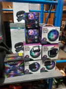 9 Items Ð 5 X Intempo Prism Design Glitter Lights, 2 X Disco 360 Ice Lightshow & 2 X Red5 Disco Led