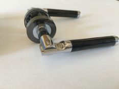 5 X Intelligent Turquoise Lever On Rose Polished Chrome/Black Nickel