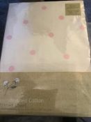 100% Brushed Cotton Fitted Sheet Pink Spots King Brand New Unopened. RRP £15
