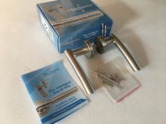 5 X Intelligent Everest Lever On Rose Handles Satin Finish