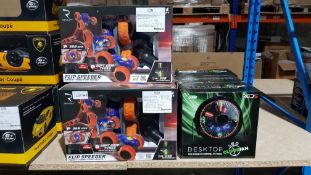 8 Items Ð 5 X Revolt RC Flip Speeder & 3 X Red5 Desktop Led Clockfan