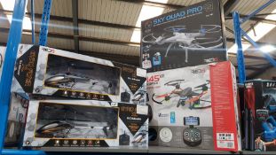 5 Items Ð 3 X Red5 Gyro Flyer Xl RC Helicopter, 1 X Sky Quad Pro V2 & 1 X Fx-145 V2 Quadcopte...