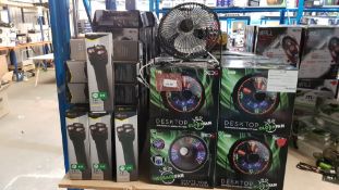 Approx. 36 Items Ð 16 X Red5 Desktop Led Clock / Message Fan & 20 X Ingenious 3 In 1 Torch