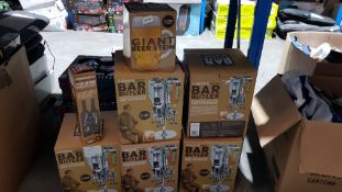 8 Items Ð 5 X 4 Bottle Optic Bar Butler, 1 X The Wine Gadget Set & 1 X Giant Beer Stein